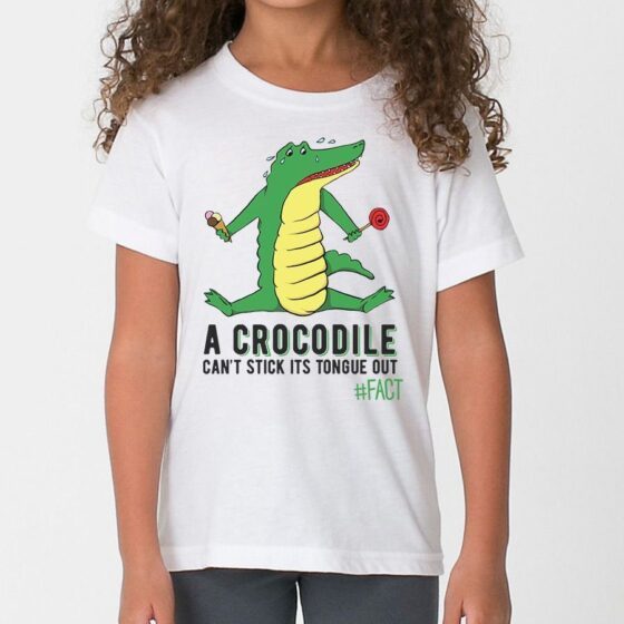 Kids #FACT Crocodile T-Shirt White