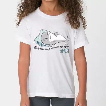 Kids #FACT Dolphin T-Shirt White