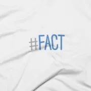 The Fact Site #FACT Logo Tshirt Close Up - White