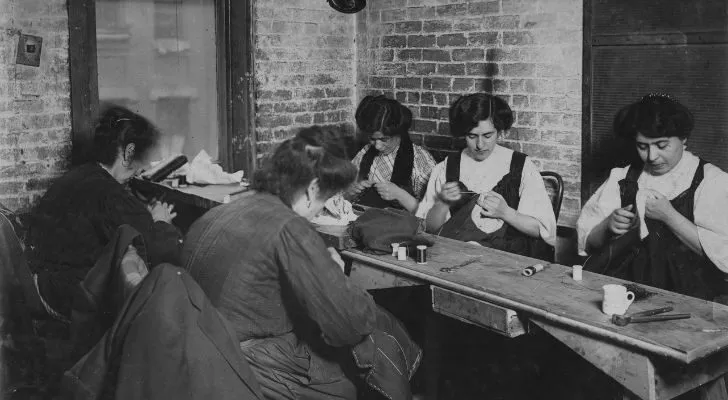 Women working at a sweatshop.