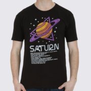 Saturn Planet Facts T-Shirt - Black
