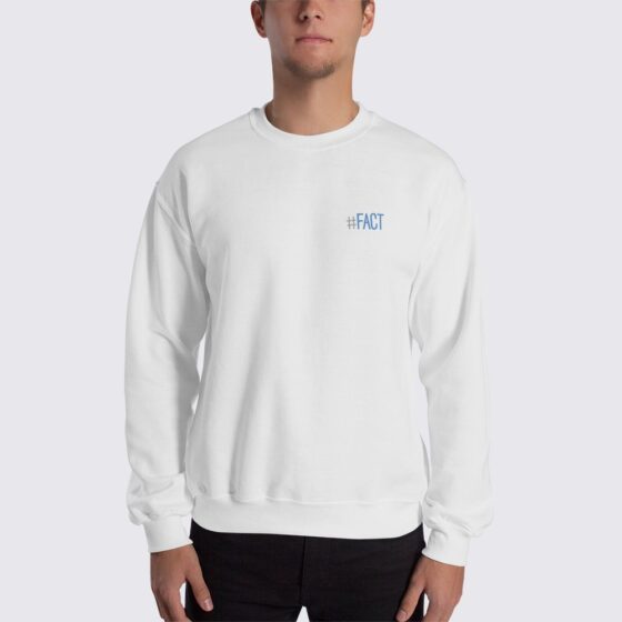 The Fact Site #FACT Logo - Unisex Sweatshirt - White
