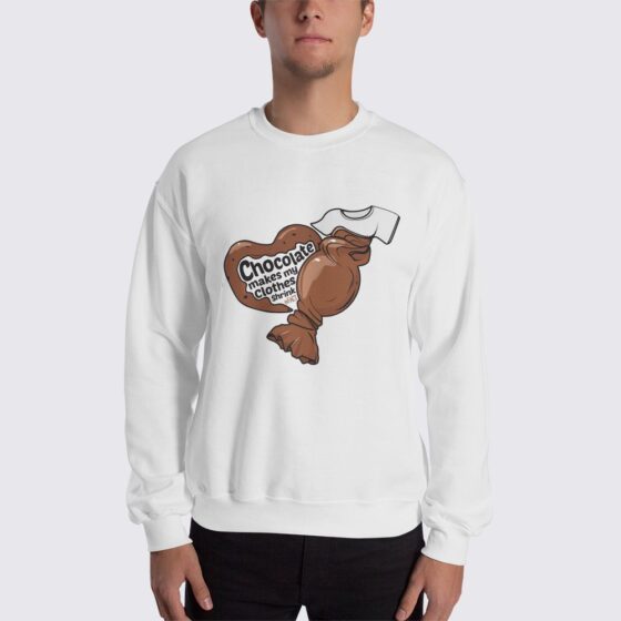 Chocolate Makes My Clothes Shrink - Unisex Sweatshirt - White