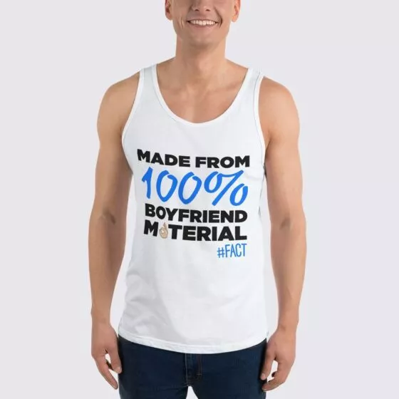 Boyfriend Material - Unisex Tank Top - White