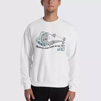 Dolphin Sweatshirt - Unisex, White