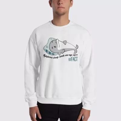Dolphin Sweatshirt - Unisex, White