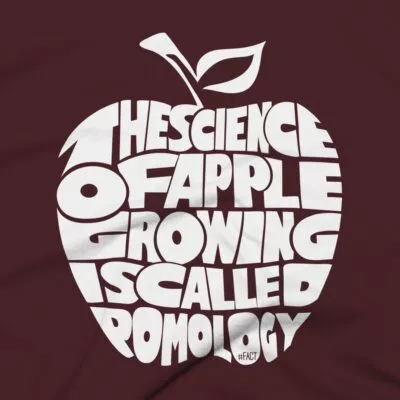 Apple Fact Clothing Design - Maroon - Close Up