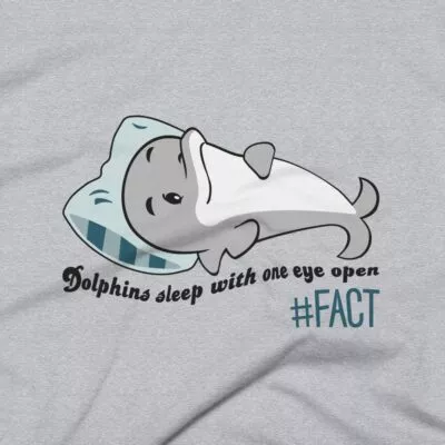 Dolphin Fact Clothing Design - Sport Grey - Close Up