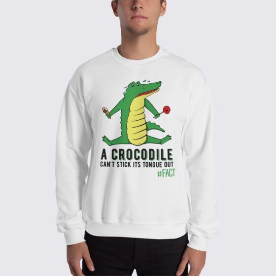 Crocodile Fact - Men's Sweatshirt - White