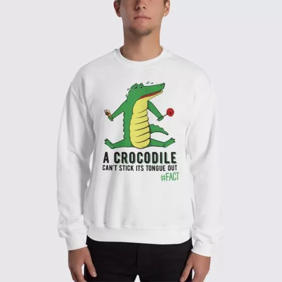 Crocodile Fact - Men's Sweatshirt - White