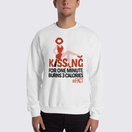 Kissing Fact - Men's Sweatshirt - White