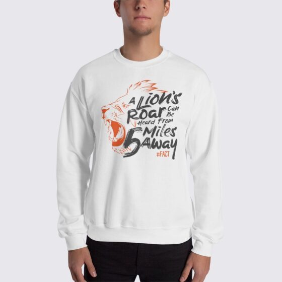 Lion Fact - Men's Sweatshirt - White