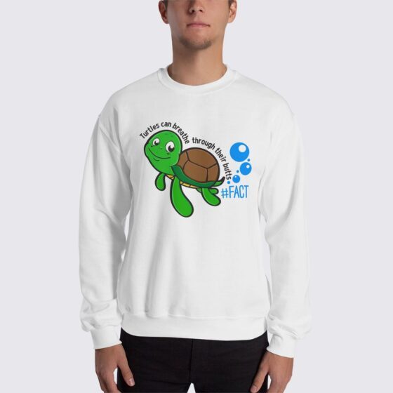 Turtle Fact - Men's Sweatshirt - White