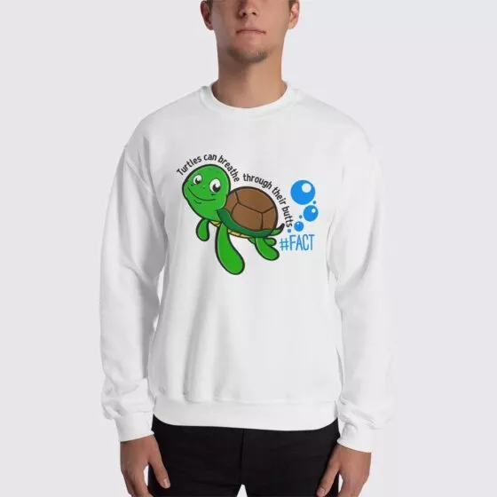 Turtle Fact - Men's Sweatshirt - White