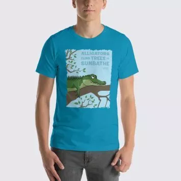 Men's Alligator #FACT T-Shirt - Aqua