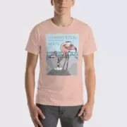 Men's Flamingo #FACT T-Shirt - Heather Prism Peach