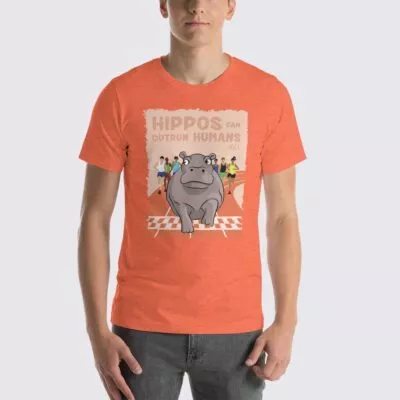 Men's Hippo #FACT T-Shirt - Heather Orange