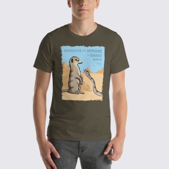 Men's Meerkat #FACT T-Shirt - Army Green