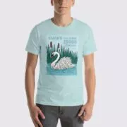 Men's Swan #FACT T-Shirt - Heather Prism Ice Blue