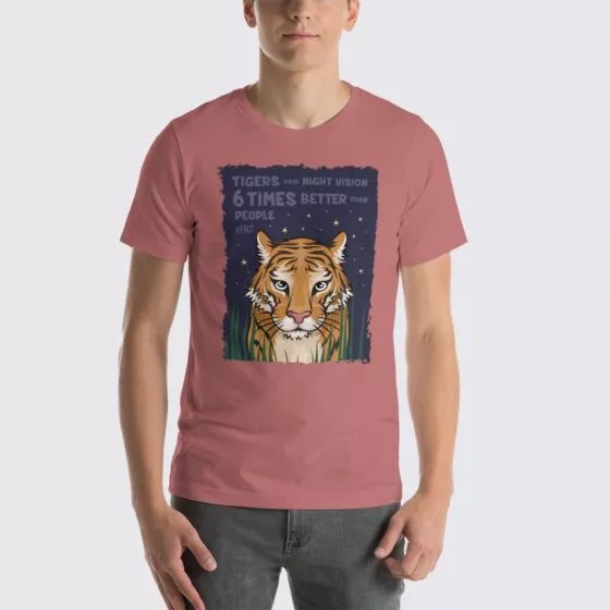 Men's Tiger #FACT T-Shirt - Mauve