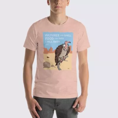 Men's Vulture #FACT T-Shirt - Heather Prism Peach