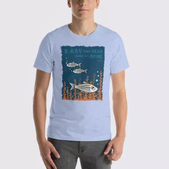 Men's X-Ray Fish #FACT T-Shirt - Heather Blue