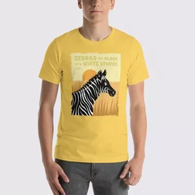 Men's Zebra #FACT T-Shirt - Yellow