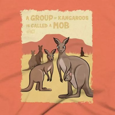 Kangaroos Clothing Design #FACT - Close Up - Heather Orange