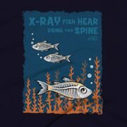 X-Ray Fish Clothing Design #FACT - Close Up - Navy Blue