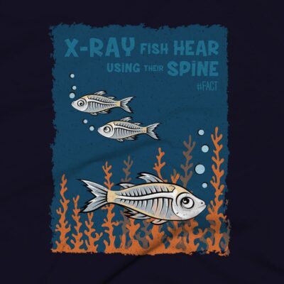 X-Ray Fish Clothing Design #FACT - Close Up - Navy Blue