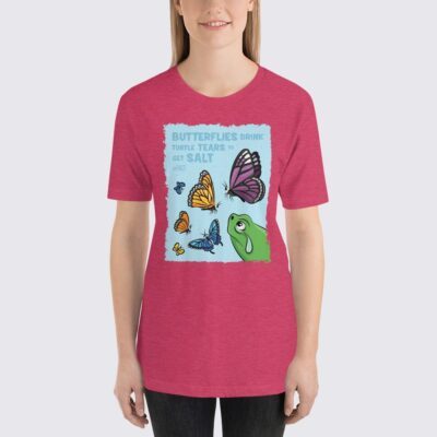 Women's Butterflies #FACT T-Shirt - Heather Raspberry