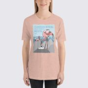 Women's Flamingos #FACT T-Shirt - Heather Prism Peach