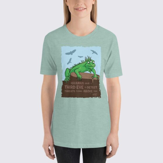Women's Iguanas #FACT T-Shirt - Heather Prism Dusty Blue