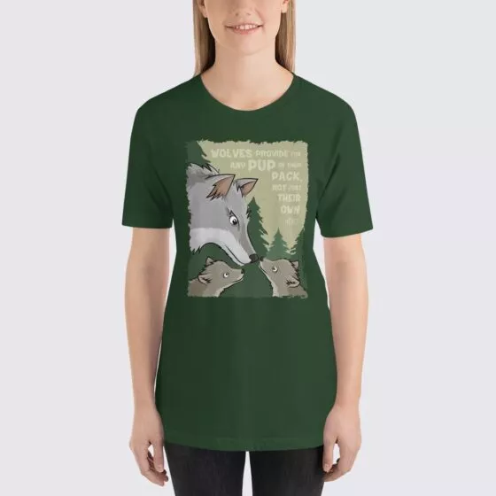 Women's Wolves #FACT T-Shirt - Forest Green