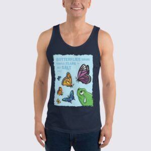 Men's Butterfly Tank Top - Navy Blue