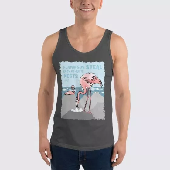 Men's Flamingo Tank Top - Asphalt