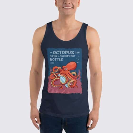 Men's Octopus Tank Top - Navy Blue