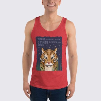 Men's Tiger Tank Top - Red Triblend