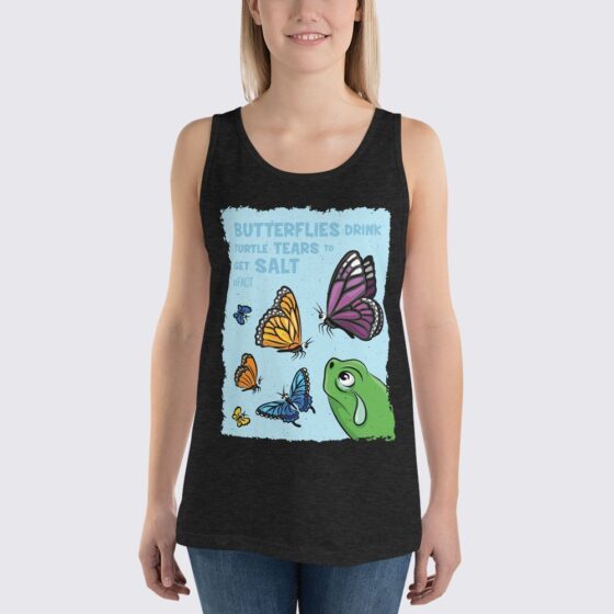 Women's Butterfly Tank Top - Charcoal Black