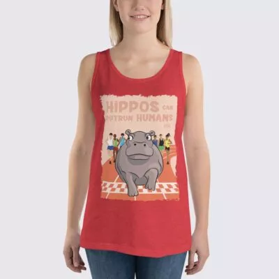 Women's Hippo Tank Top - Red Triblend