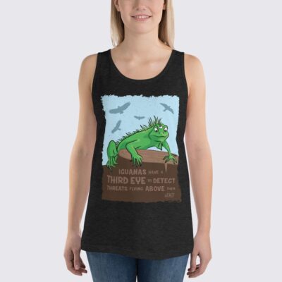 Women's Iguana Tank Top - Charcoal Black