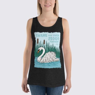 Women's Swan Tank Top - Charcoal Black