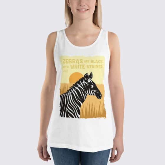 Women's Zebra Tank Top - White