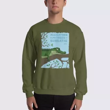 Men's Alligator #FACT Sweatshirt - Military Green