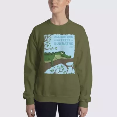 Women's Alligator #FACT Sweatshirt - Military Green