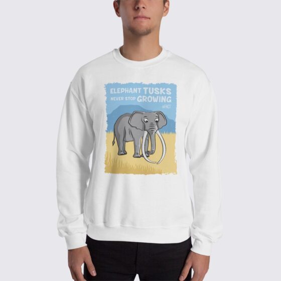 Men's Elephant #FACT Sweatshirt - White
