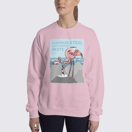Women's Flamingo #FACT Sweatshirt - Light Pink