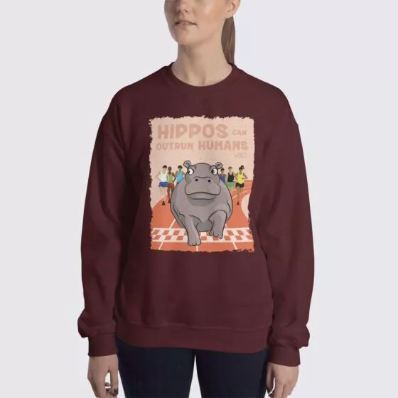 Women's Hippo #FACT Sweatshirt - Maroon