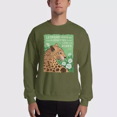 Men's Leopard #FACT Sweatshirt - Military Green