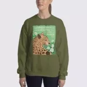 Women's Leopard #FACT Sweatshirt - Military Green